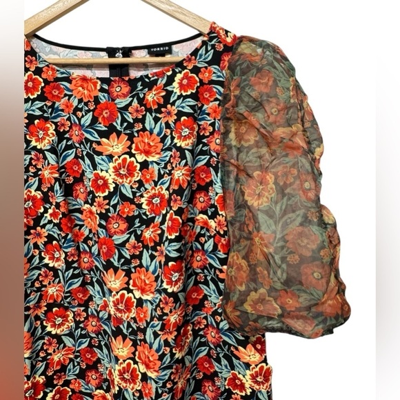 Torrid Mini Scuba Crepe And Organza High Neck
Puff Sleeve Dress - Picture 6 of 10